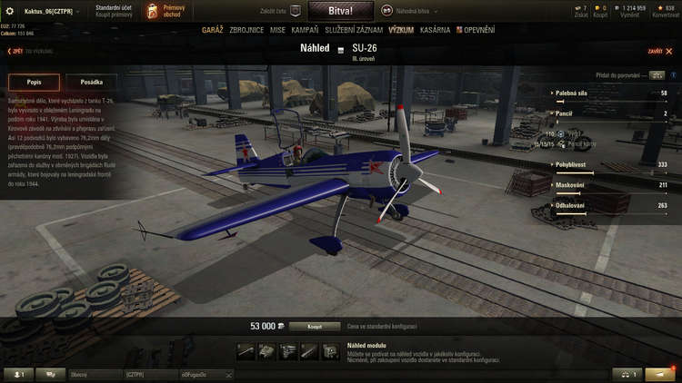 41869 B / 750 x 422 / Su-26 aircraft in WoT.jpg