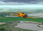 T6 Texan po vzletu z Ln